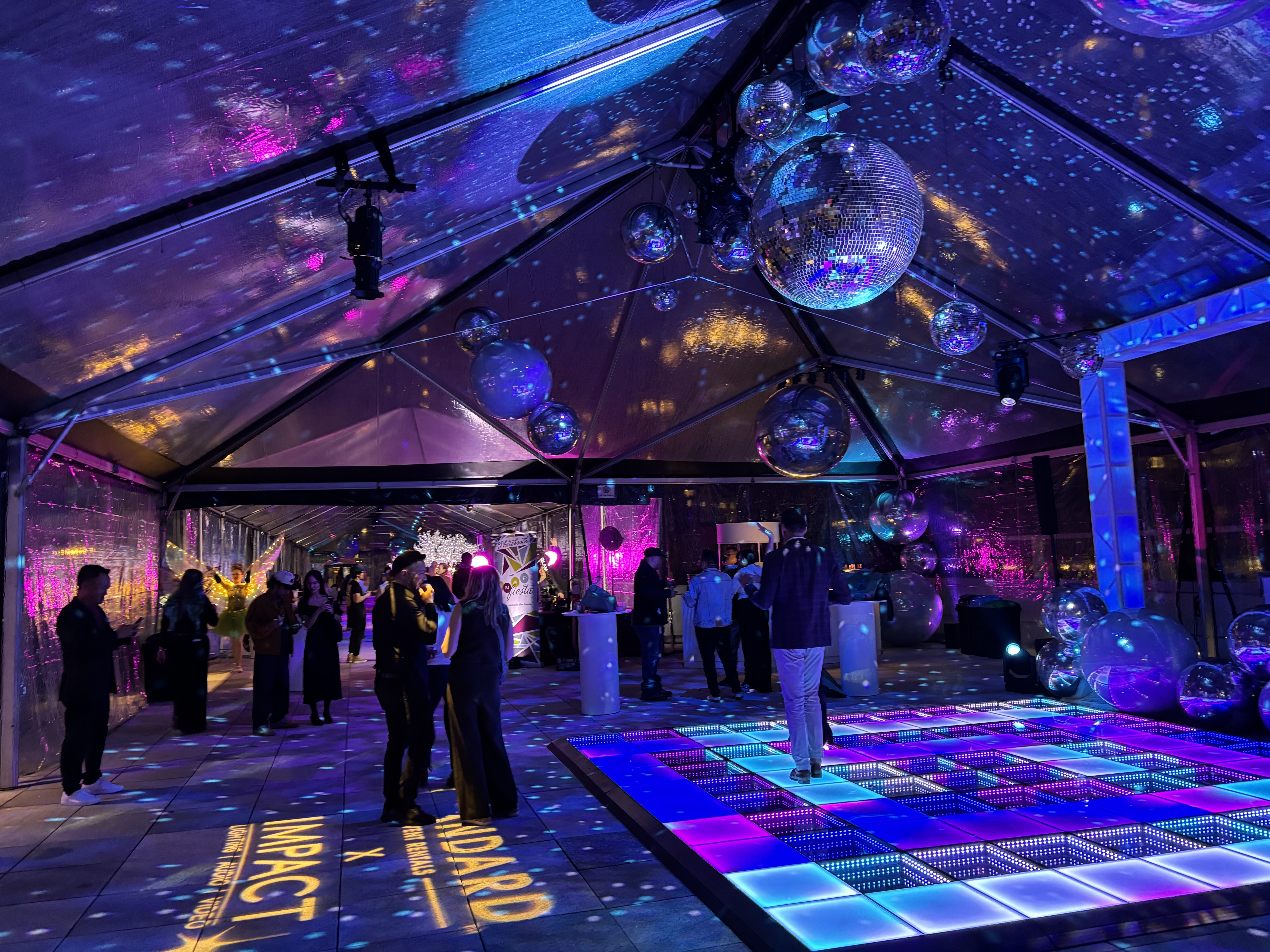 Elegant gala event with dramatic lighting